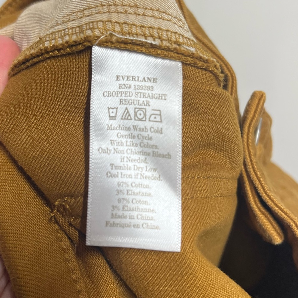 Everlane Cropped Straight Regular size 10 denim pants golden mustard yellow - Picture 5 of 6